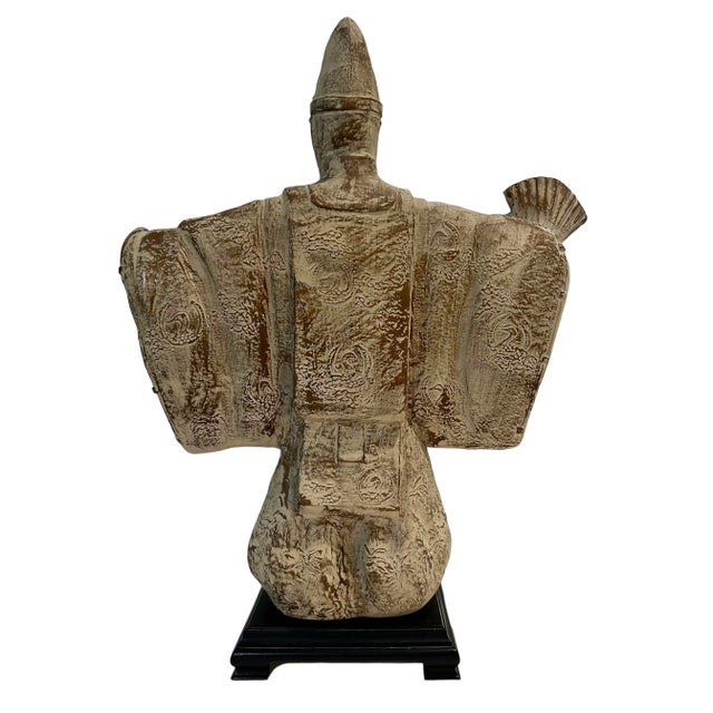 Chocolate Large Japanese Samurai Sculpture by Austin Productions, “The Uesugi” 1981, 24" Tall For Sale - Image 8 of 13