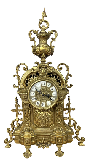 Vintage Style Brass Ornate Mantel Clock