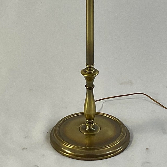 MidCentury Ethan Allen Brass Tole Shade Floor Lamp With Horn Chairish