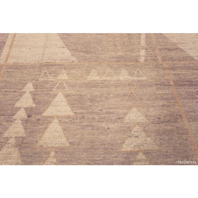 Textile Nazmiyal Collection Light Neutral Warm Color Tribal Geometric Design Modern Area Rug For Sale - Image 7 of 7