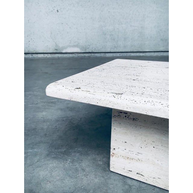 Beige Italian Travertine Square Side End Table, 1970s, Set of 2 For Sale - Image 8 of 18