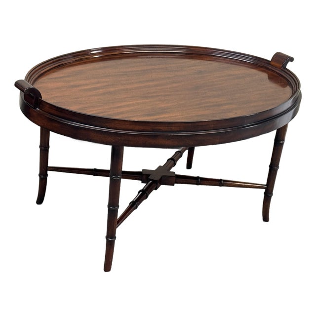 Maitland Smith Aged Regency Coffee Table, Oval For Sale