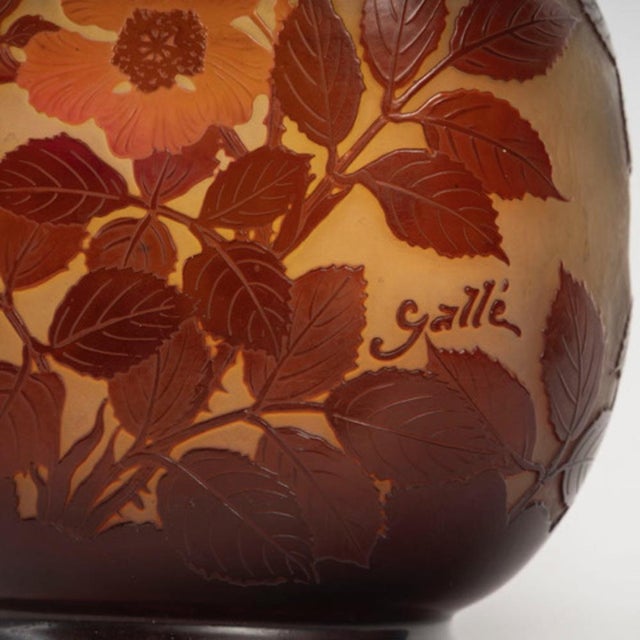 1920s Red and Yellow Glass Vase by E. Gallé, 1920s For Sale - Image 5 of 7