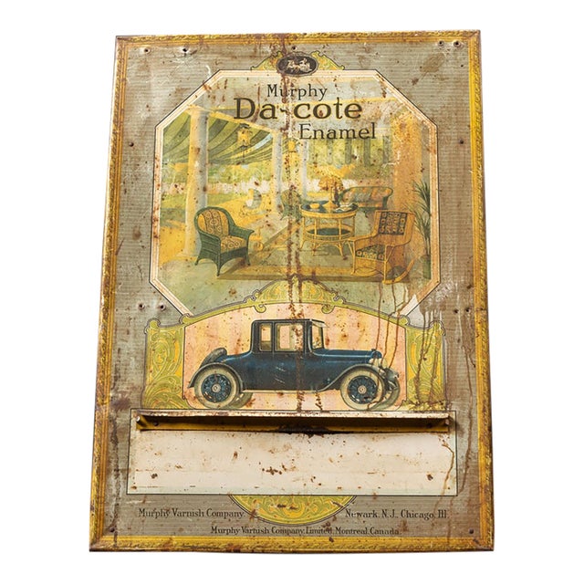 1910s Murphy Da Cote Enamel Tin Lithograph Display For Sale