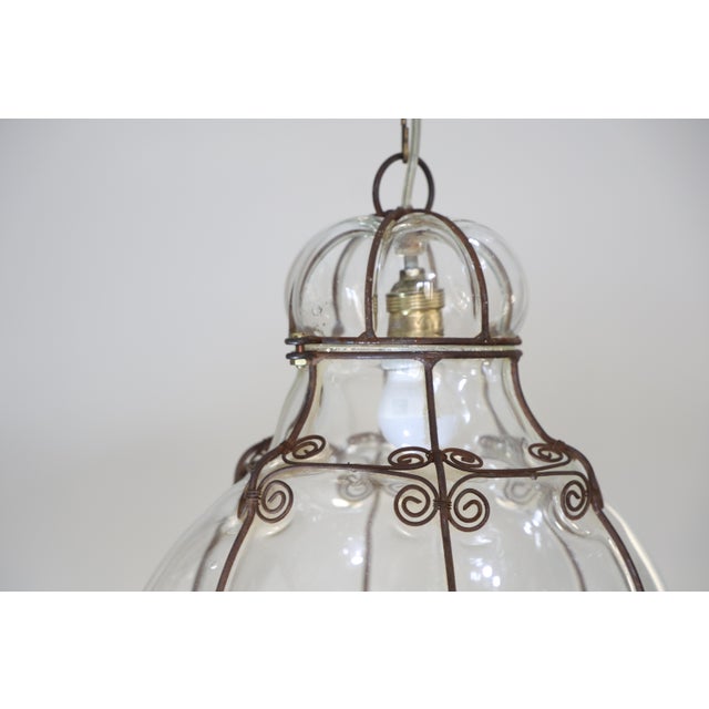 Art Deco 1970s Large Size Transparent Colour Venetian Lantern, Seguso Murano Glass For Sale - Image 3 of 16