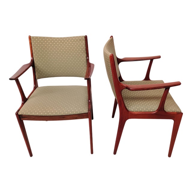 Reupholstered Rosewood Armchairs by Johannes Andersen, 1960s, Set of 2 For Sale