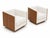 The Lugo Walnut Paneled Swivel Lounge Chairs, a Pair For Sale - Image 4 of 6
