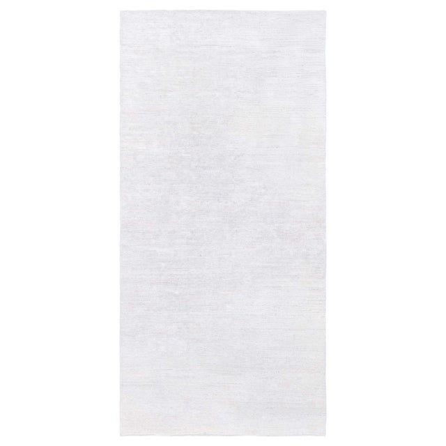 Modern Hand-Knotted Silk and Wool Rug in Elegant Beige by Doris Leslie Blau For Sale