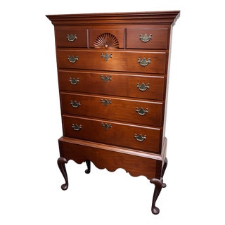 Authentic Eldred Wheeler Queen Anne Cherry Chest on Frame | Handcrafted Massachusetts For Sale