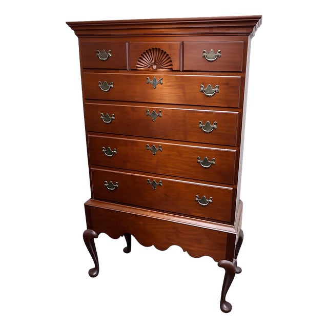 Authentic Eldred Wheeler Queen Anne Cherry Chest on Frame | Handcrafted Massachusetts For Sale