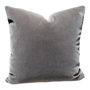 Schumacher San Marco Mohair Velvet- Taupe Pillow Cover