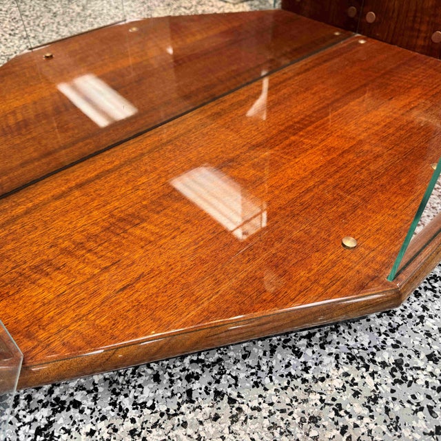 Wood Henredon Lacquered Mahogany "Right-Side" Bunching Curio Display Cabinet For Sale - Image 7 of 8