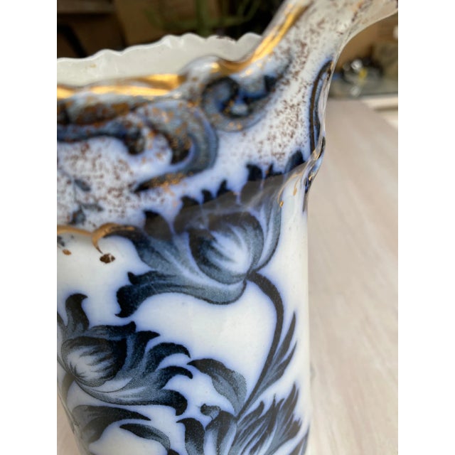 Antique Late 19th Century Black and White Porcelain Pitcher For Sale In Chicago - Image 6 of 9