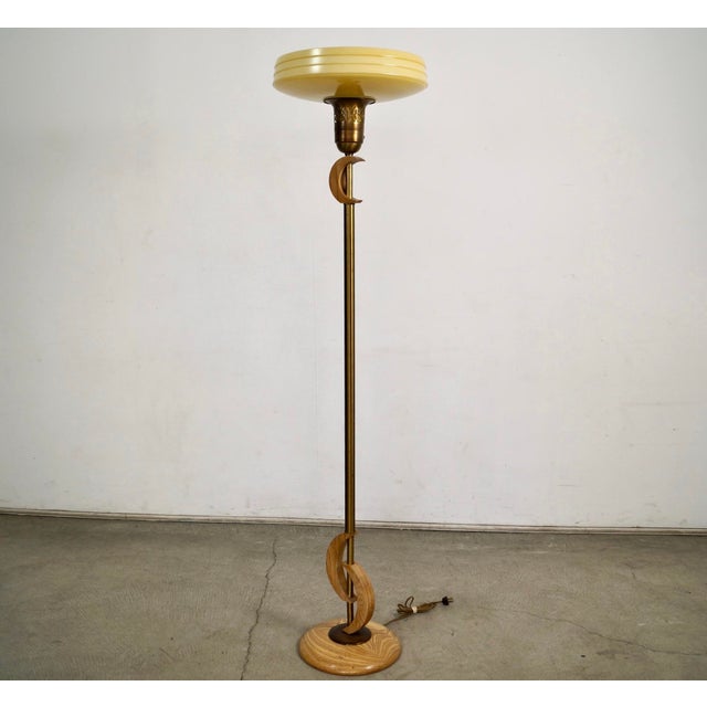 1940s Art Deco Torchiere Sculptural Floor Lamp For Sale In Los Angeles - Image 6 of 12