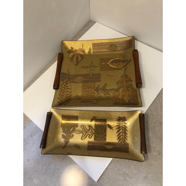 Matching MidCentury Gold Serving Dishes a Pair Chairish