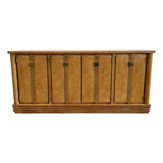 Vintage 1970s Hickory White Credenza Dresser Art Deco Style For Sale