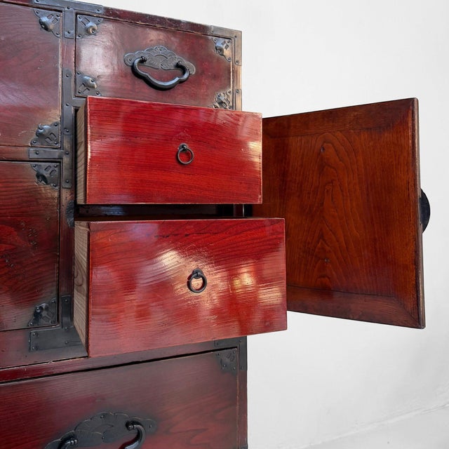 Japanese Kasane Isho-Dansu Kimono Storage Chest, 1910s For Sale - Image 5 of 17