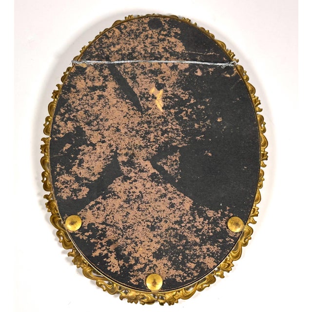 Early 20th Century Art Nouveau Native American Maiden Lithograph - Gilt Oval Frame For Sale - Image 10 of 10