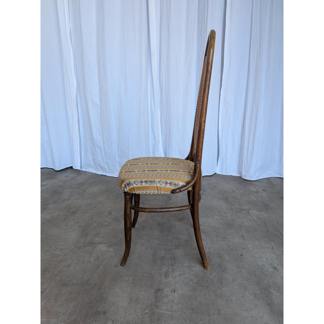 Vintage Bentwood Chair in Fabric and Cane Backrest, Yugoslavia, 1970s For Sale - Image 13 of 18
