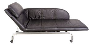 Two-Seater Chaise Lounge in Leather