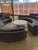 Large 2 semi circle sectional that has been in various locations from NYC to central Texas, from apartments to boutique...