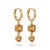 Contemporary 18k Gold Plated Citrine Two-Stone Dangle Huggie Hoops, Yellow Gemstone Drop Earrings - A Pair For Sale - Image 3 of 7