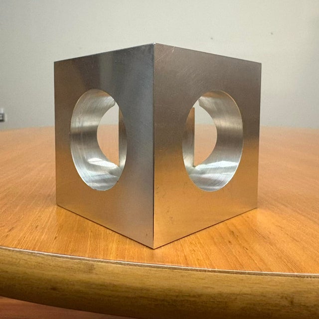 1997 Wall-Mounted Precision Aluminum Cube Sculpture For Sale - Image 15 of 17