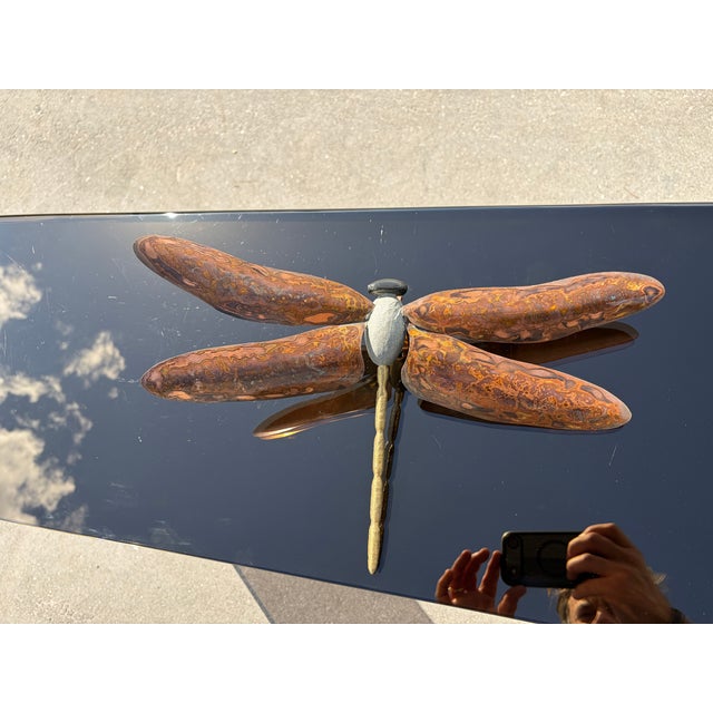 Dragonfly Wall Art Eric Moore 2016, Brass, Copper, Stone For Sale - Image 10 of 11