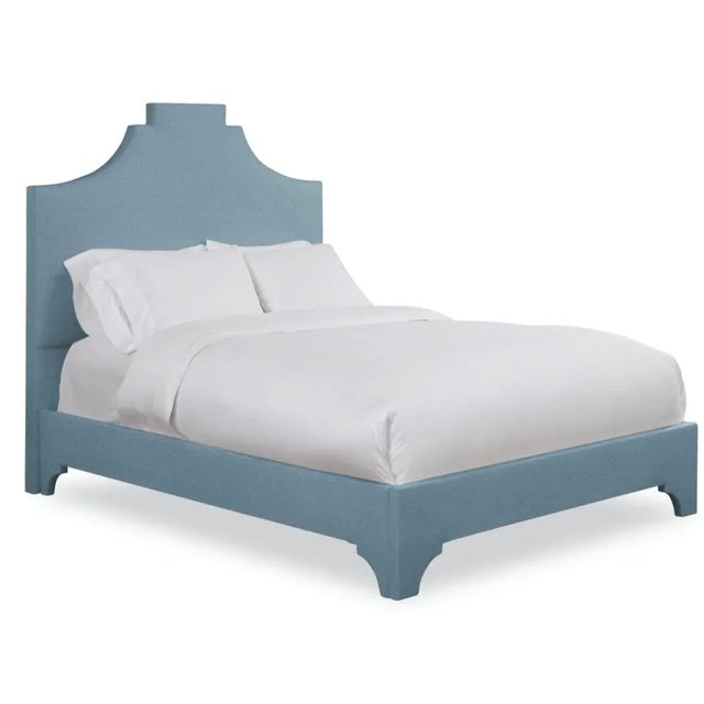 Modern Nadine King Headboard, Blue Velvet For Sale - Image 3 of 5
