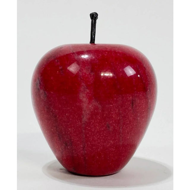 Mid 20th Century Red Marble Apple Paper Weight For Sale - Image 5 of 6