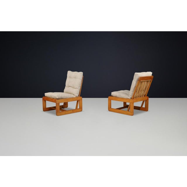 Wood Pinewood and Jute Fabric Lounge Chairs, Italy, 1970s, Set of 2 For Sale - Image 7 of 10