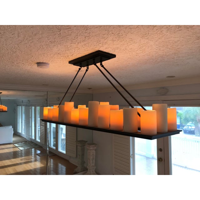 Restoration Hardware Pillar Candle Rectangular Chandelier Chairish