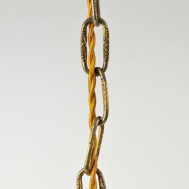 Vintage Petite French Brass and Crystal Chandelier For Sale - Image 4 of 17