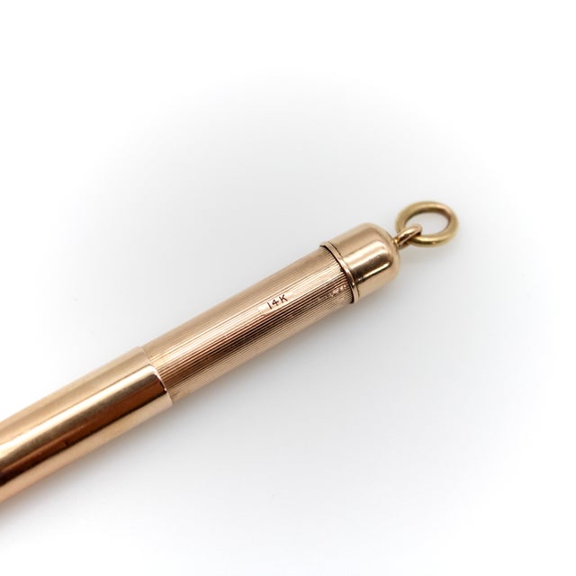 Victorian Late 19th Century Victorian 14k Gold Telescoping Mechanical Pencil For Sale - Image 3 of 9