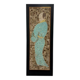 Vintage Mosaic Tile Art Piece, Framed For Sale