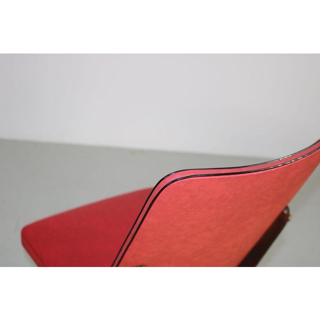 Kitchen Chair with Red Synthetic Leather Cover, 1960s For Sale - Image 15 of 18