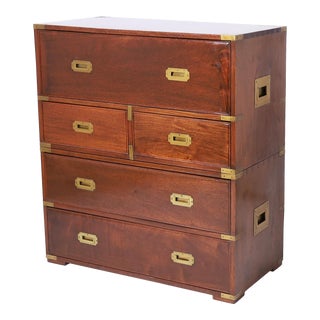 Antique Campaign Secretary Chest For Sale