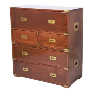 Antique Campaign Secretary Chest