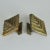Gold Square Bronze Push Pull Door Handles with Tree Relief, Set of 2 For Sale - Image 8 of 14