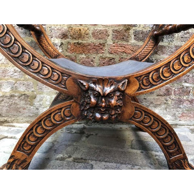 Gray 18th Century Italian Carved Walnut Stool For Sale - Image 8 of 11