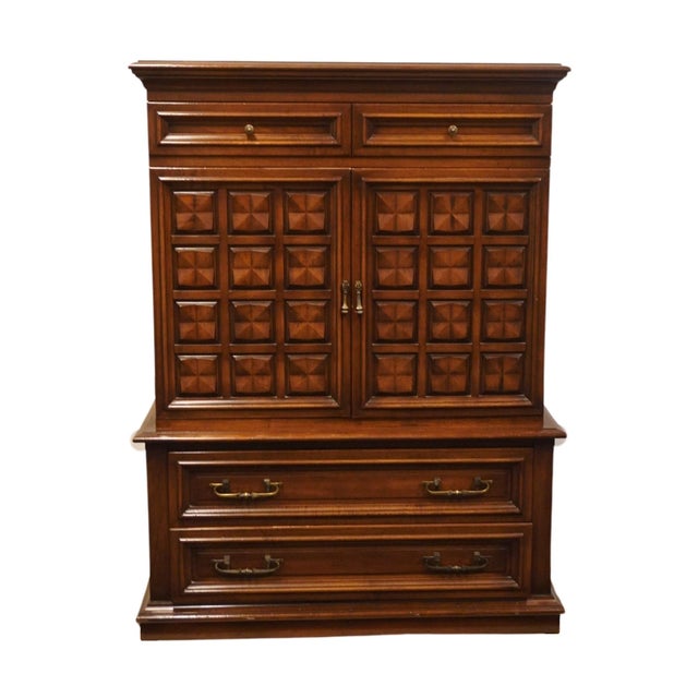 Rustic European White of Mebane Solid Walnut Rustic European 42" Door Chest 600-8 For Sale - Image 3 of 12