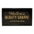 Vintage Black & Gold Trade Sign From Helen's Beauty Shoppe For Sale