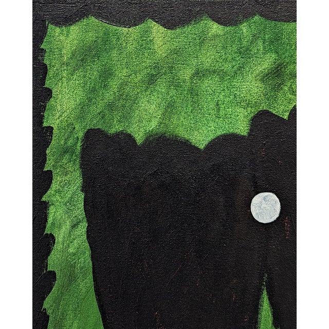 Contemporary Emmanuel Araujo "Black Hedge" Contemporary Green Geometric Hard-Edge Abstract Painting, 2024 For Sale - Image 3 of 9