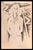 Dominique Agnello, Woman, 1975, Pen on Paper For Sale