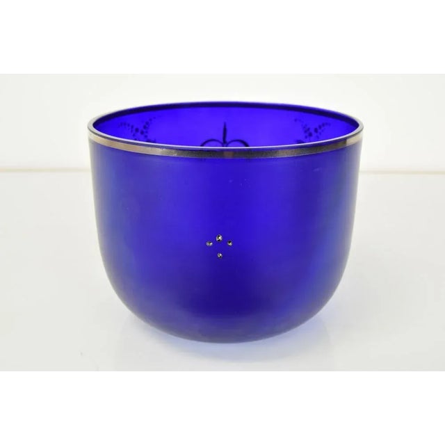 Blue Mid-Century Glass Bowl by Novoborske Sklo, 1960s For Sale - Image 8 of 10