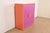 Ettore Sottsass Ettore Sottsass Style Postmodern Magenta and Orange Lacquered Cabinet For Sale - Image 4 of 12
