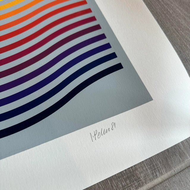 Vintage Jurgen Peters Signed Dated Lithograph “Rainbow Waves” For Sale - Image 4 of 8