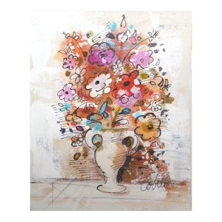 Vase With Flowers (Brown and Red), Charles Cobelle For Sale