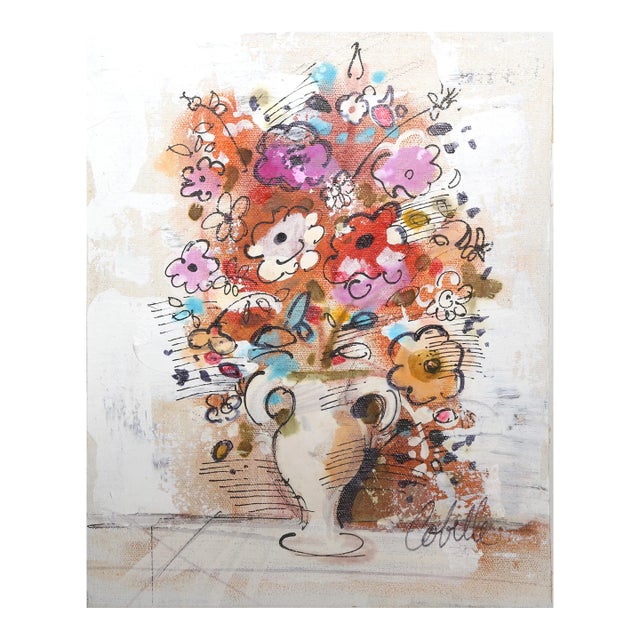 Vase With Flowers (Brown and Red), Charles Cobelle For Sale