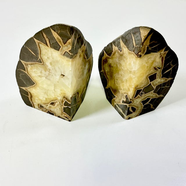 Mid-Century Abstract Geometric Boho Chic Septarian Stone Bookends - A Pair For Sale - Image 4 of 16